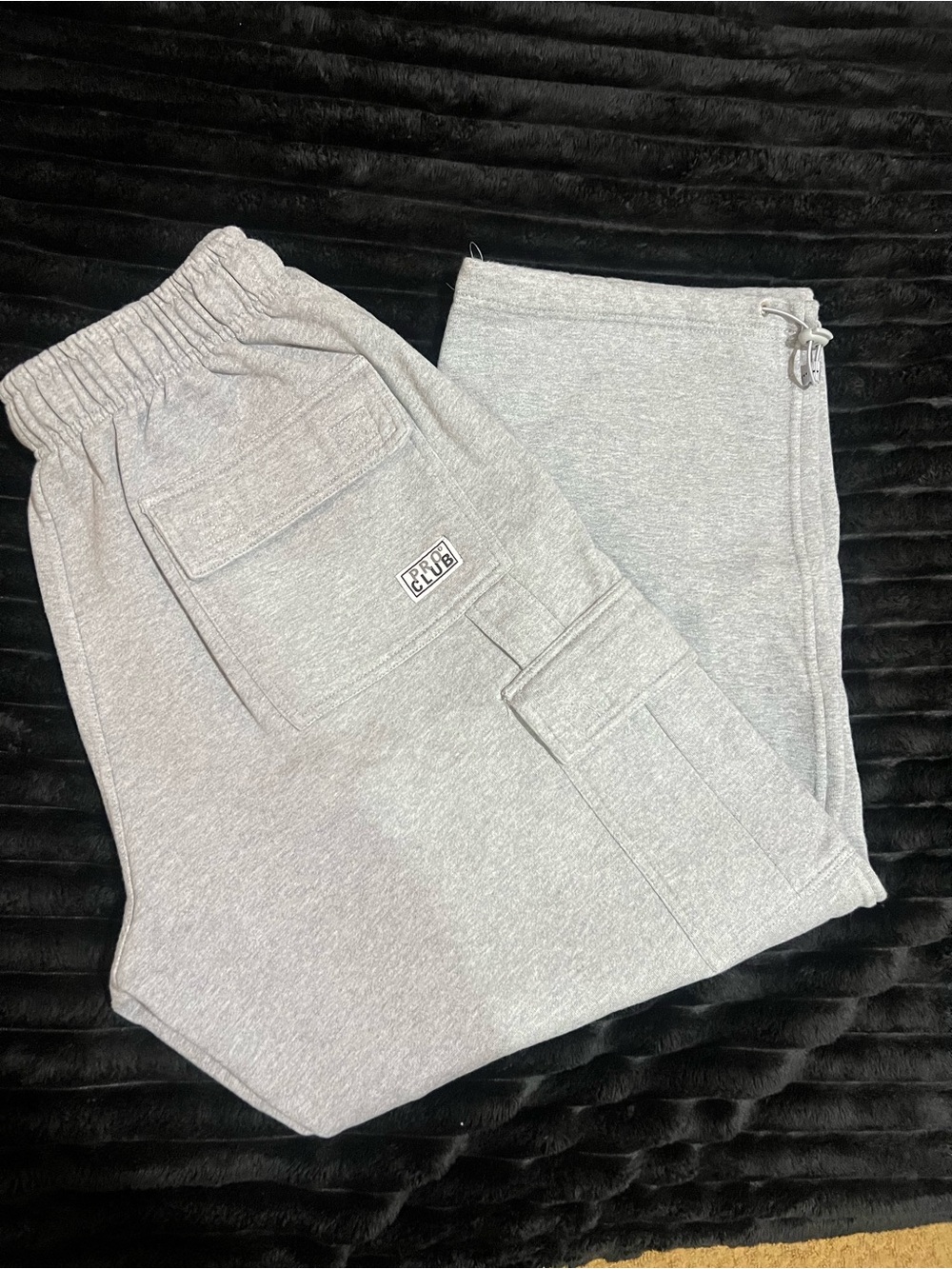 Pro Club Unisex Light Gray Cargo Sweatpants